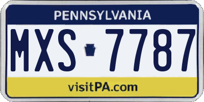 PA license plate MXS7787