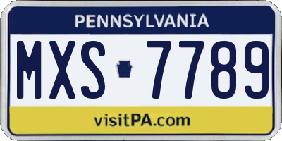 PA license plate MXS7789