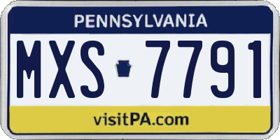 PA license plate MXS7791