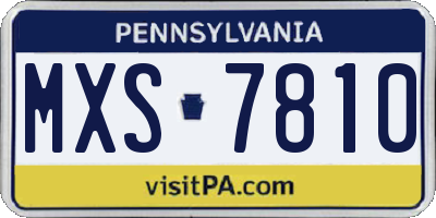 PA license plate MXS7810