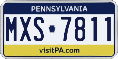 PA license plate MXS7811