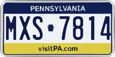 PA license plate MXS7814