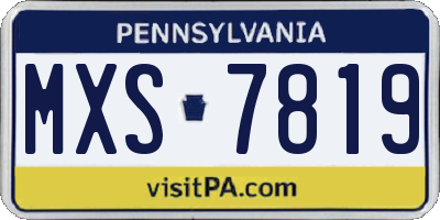 PA license plate MXS7819