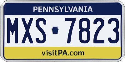 PA license plate MXS7823