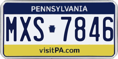 PA license plate MXS7846