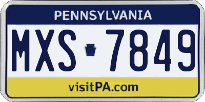 PA license plate MXS7849