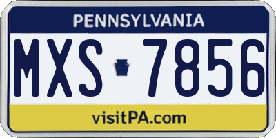 PA license plate MXS7856