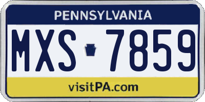 PA license plate MXS7859