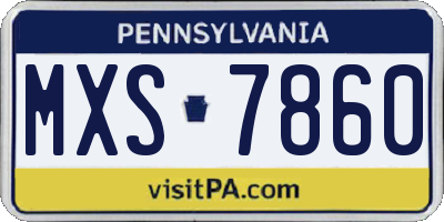 PA license plate MXS7860
