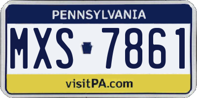 PA license plate MXS7861