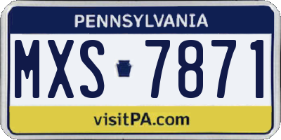 PA license plate MXS7871