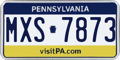 PA license plate MXS7873