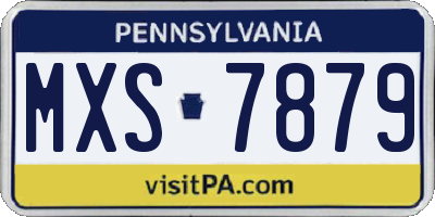 PA license plate MXS7879