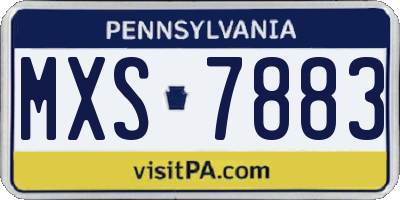 PA license plate MXS7883