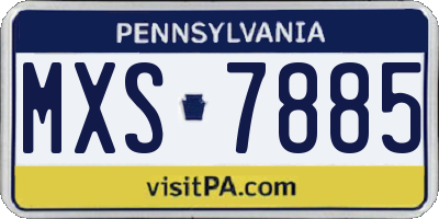 PA license plate MXS7885