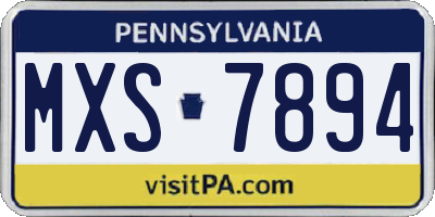 PA license plate MXS7894