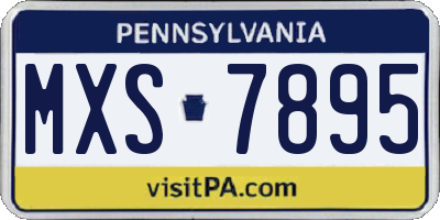 PA license plate MXS7895
