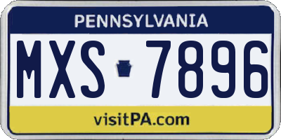 PA license plate MXS7896