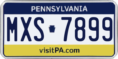 PA license plate MXS7899