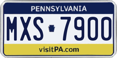 PA license plate MXS7900