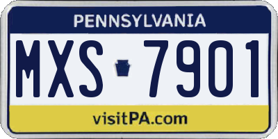 PA license plate MXS7901