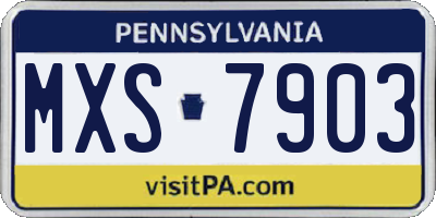 PA license plate MXS7903