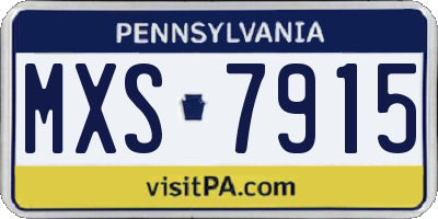 PA license plate MXS7915