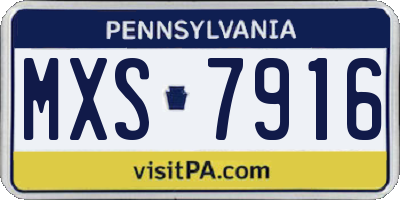 PA license plate MXS7916