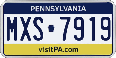 PA license plate MXS7919