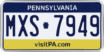PA license plate MXS7949