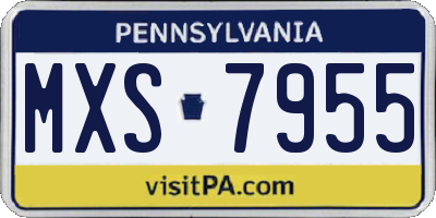 PA license plate MXS7955
