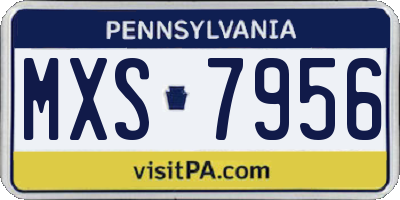 PA license plate MXS7956