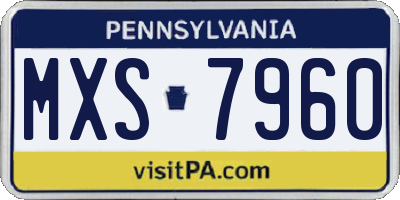 PA license plate MXS7960