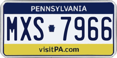 PA license plate MXS7966