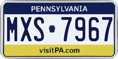 PA license plate MXS7967
