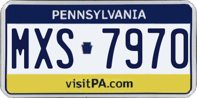 PA license plate MXS7970