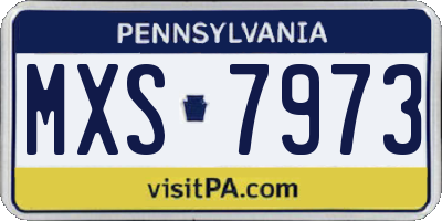 PA license plate MXS7973