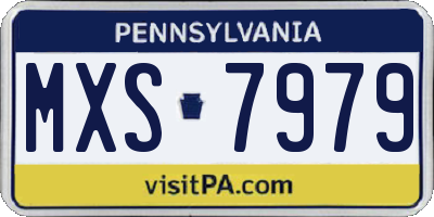 PA license plate MXS7979