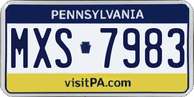 PA license plate MXS7983