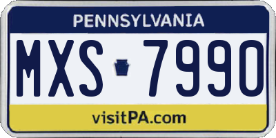 PA license plate MXS7990