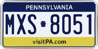 PA license plate MXS8051