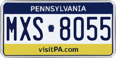 PA license plate MXS8055