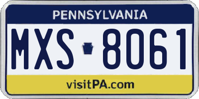 PA license plate MXS8061