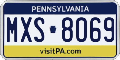 PA license plate MXS8069