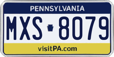 PA license plate MXS8079