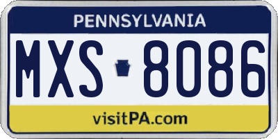 PA license plate MXS8086