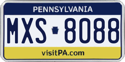 PA license plate MXS8088