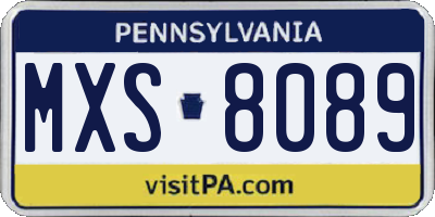 PA license plate MXS8089