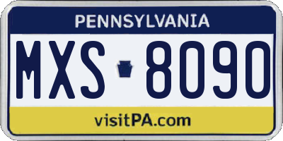 PA license plate MXS8090