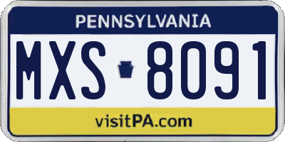 PA license plate MXS8091